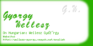 gyorgy wellesz business card